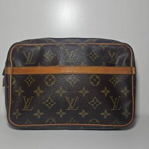Authentic Louis Vuitton Monogram Compiegne 23 Clutch Bag